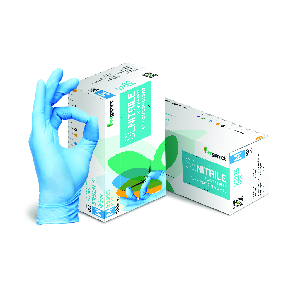 BERGAMOT NITRILE POWDER FREE EXAMINATION GLOVES